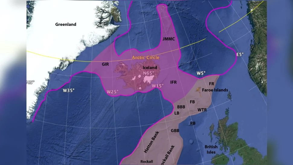 Kontynent Icelandia mógł rozciągać się między Grenlandią a Skandynawią do około 10 mln lat temu, podczas gdy inny obecnie zatopiony region na zachód od Wielkiej Brytanii i Irlandii stanowił część Wielkiej Icelandii