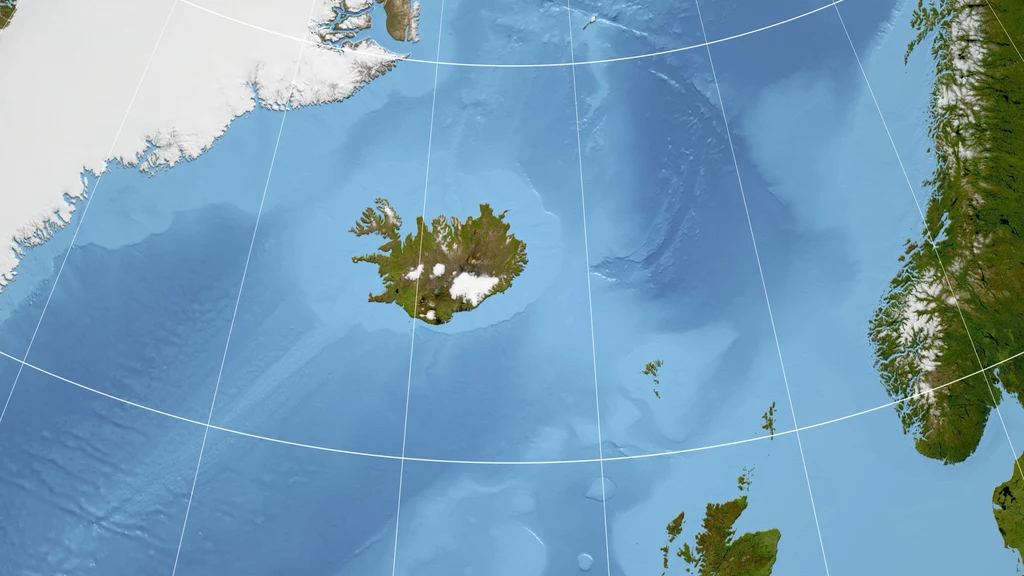 Mapa ukazuje oceaniczne płycizny wokół Islandii. Ma to być jednym z dowodów na istnienie kontynentu