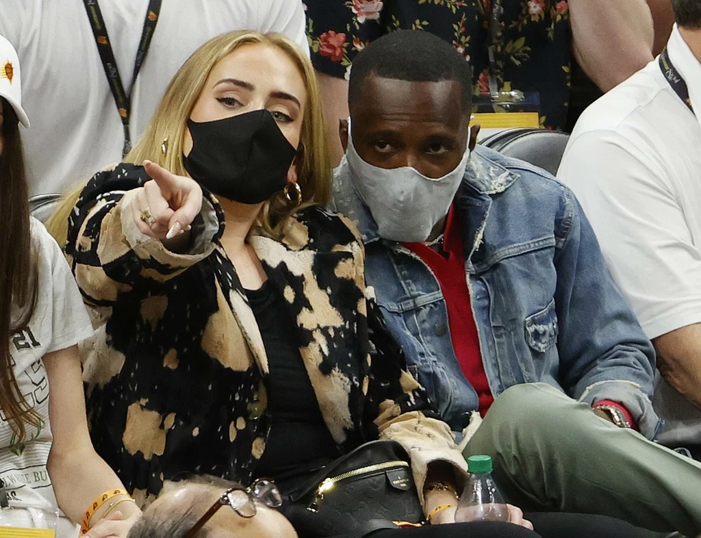 Adele i Rich Paul na meczu koszykówki