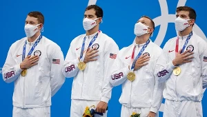 Ryan Murphy, Michael Andrew, Caeleb Dressel, Zach Apple ze złotymi medalami