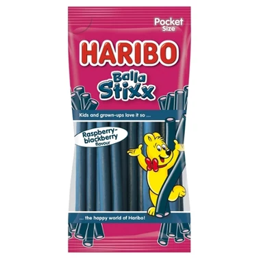 Haribo Balla Stixx Żelki owocowe o smaku truskawki i jeżyny 80 g - 0