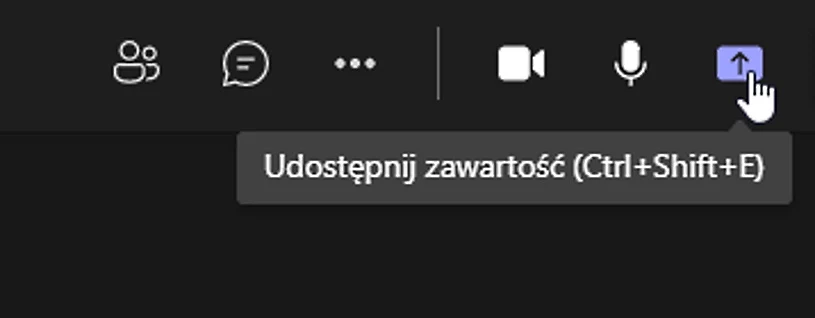 Udostępnianie zawartości - alternatywnie możemy skorzystać z kombinacji CTRL+SHIFT+E