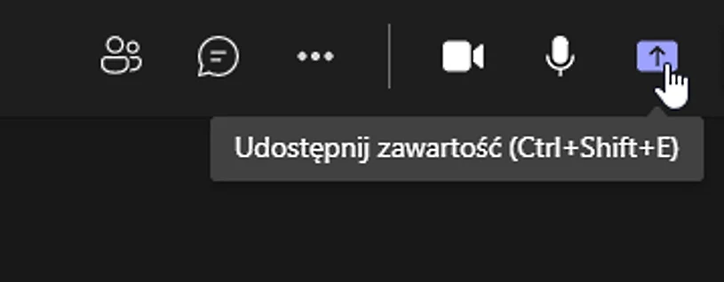Udostępnianie zawartości - alternatywnie możemy skorzystać z kombinacji CTRL+SHIFT+E