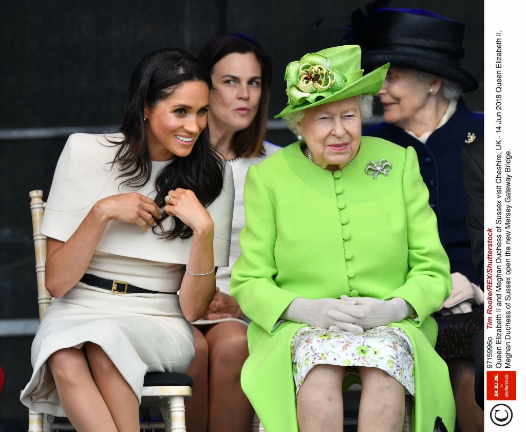 Meghan Markle i królowa Elżbieta w 2018 roku