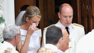 Księżna  Charlene i książę Albert w dniu ich ślubu