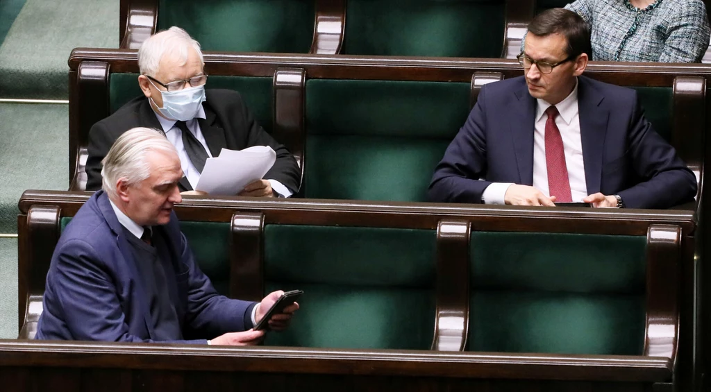 Jarosław Gowin, Jarosław Kaczyński, Mateusz Morawiecki w Sejmie. Co dalej z koalicją?