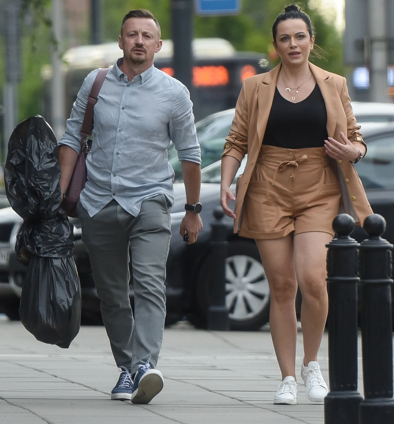 Adam Małysz i Iza Małysz po treningu do programu "Taniec z gwiazdami"