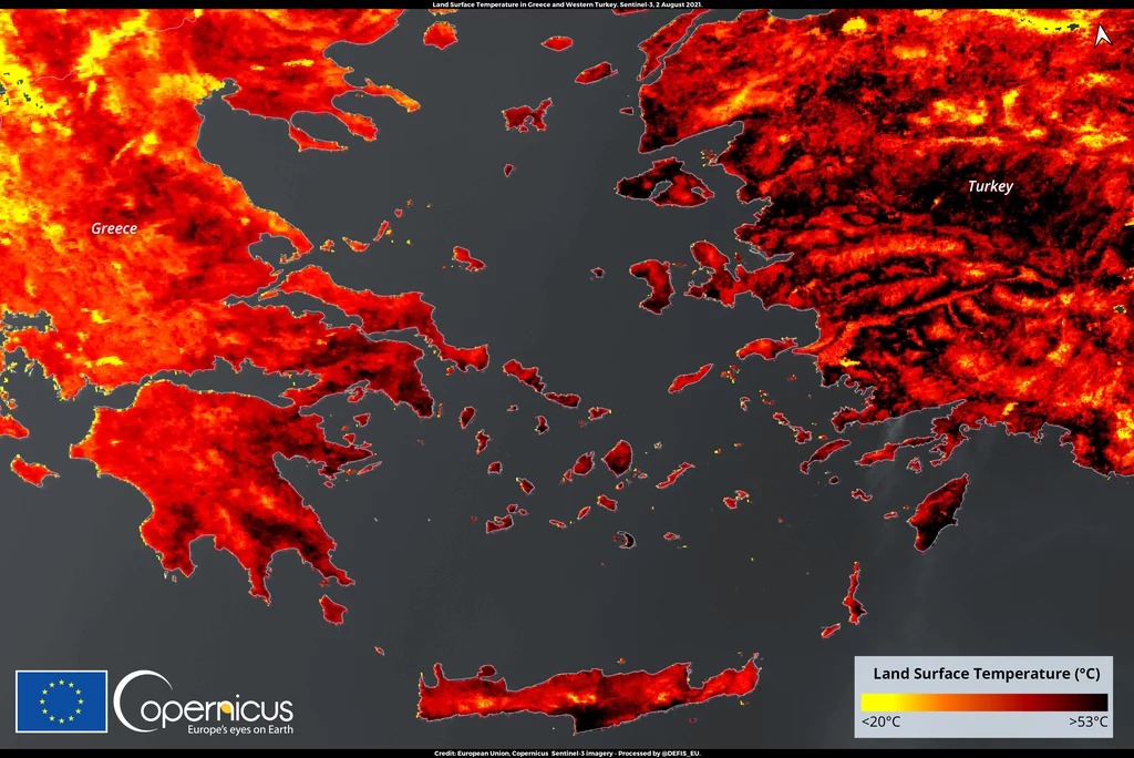 Oryginalne zdjęcie wykonane przez Copernicus Sentinel-3