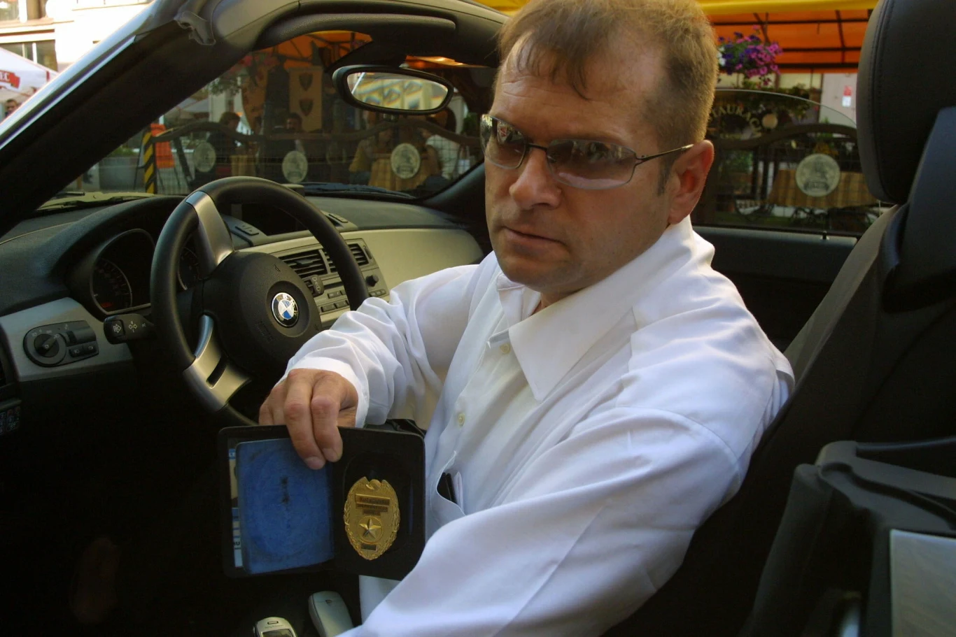 Rutkowski w swoim BMW Z4