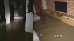 Zalane domy w Zielonkach koło Krakowa  