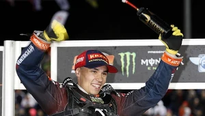 Dominik Kubera, cieszący się z sukcesu w pierwszej rundzie Grand Prix w Lublinie