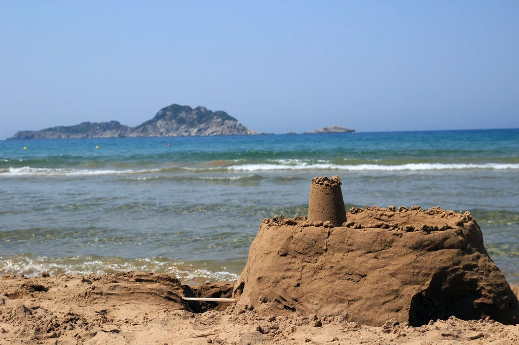 Plaża na wyspie Korfu.