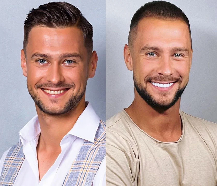 Mikołaj Jędruszczak przed i po metamorfozie, fot. mikolaj_jedruszczak_official