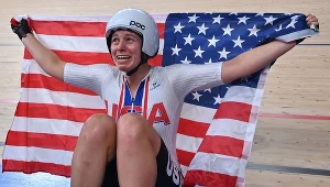  Jennifer Valente, która wygrała omnium w kolarstwie torowym