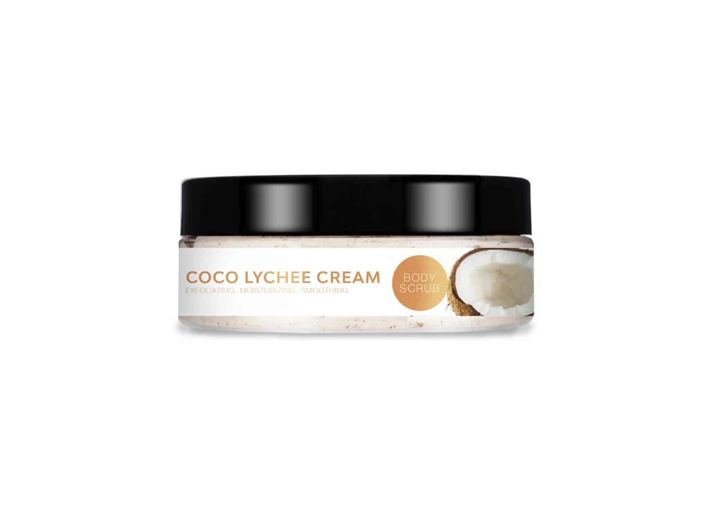 YASUMI Coco Lychee Cream - kokosowy peeling do ciała z pestkami liczi