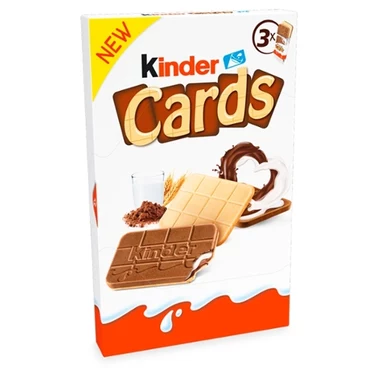 Kinder Cards Wafel wypełniony mlecznym i kakaowym nadzieniem 76,8 g (6 sztuk) - 2