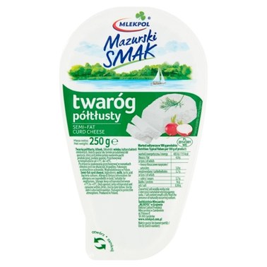Mlekpol Mazurski Smak Twaróg półtłusty 250 g - 0