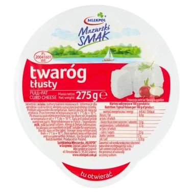 Mlekpol Mazurski Smak Twaróg tłusty 275 g - 1