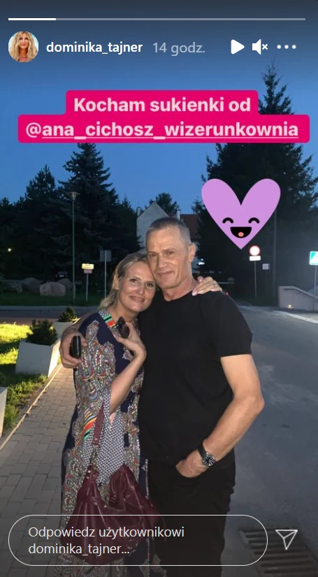 Dominika Tajner z pewnym mężczyzną Dominika Tajner z pewnym mężczyzną