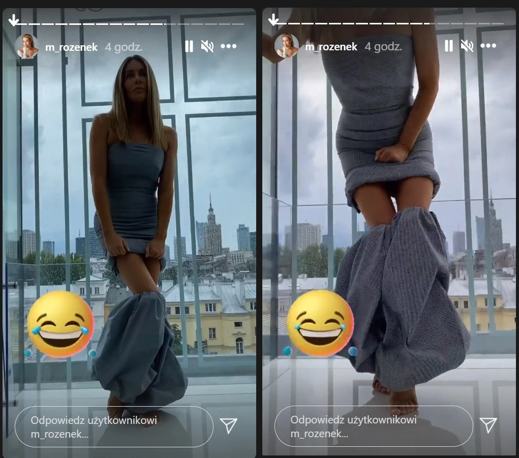 Małgorzata z rękawami na nogach /instagram.com/m_rozenek/ Małgorzata z rękawami na nogach /instagram.com/m_rozenek/