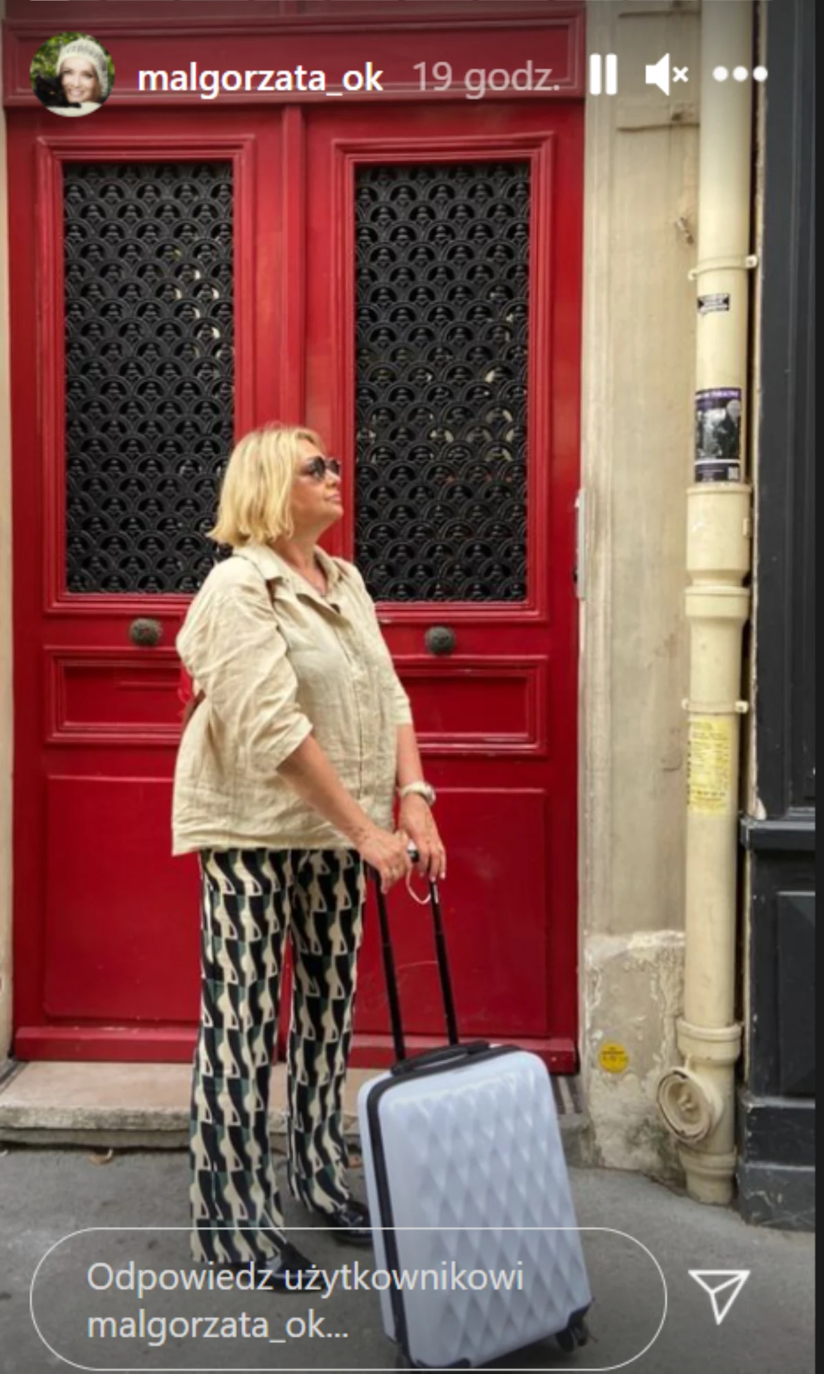 Małgorzata Ostrowska-Królikowska w Paryżu, fot. https://www.instagram.com/malgorzata_ok/ Małgorzata Ostrowska-Królikowska w Paryżu, fot. https://www.instagram.com/malgorzata_ok/