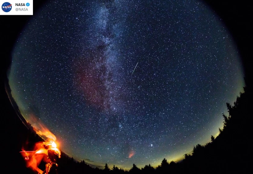 Zdjęcie Perseidów opublikowane przez NASA