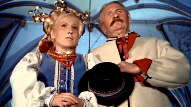 Emilia Krakowska i Władysław Hańcza na planie "Chłopów"