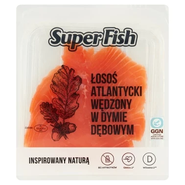 SuperFish Łosoś atlantycki wędzony w dymie dębowym 100 g - 0