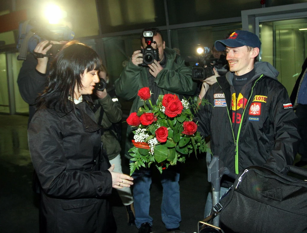 Izabela i Adam Małyszowie w 2007 roku po Mistrzostwach Świata w Skokach Narciarskich w Sapporo, gdzie Adam zdobył złoty medal