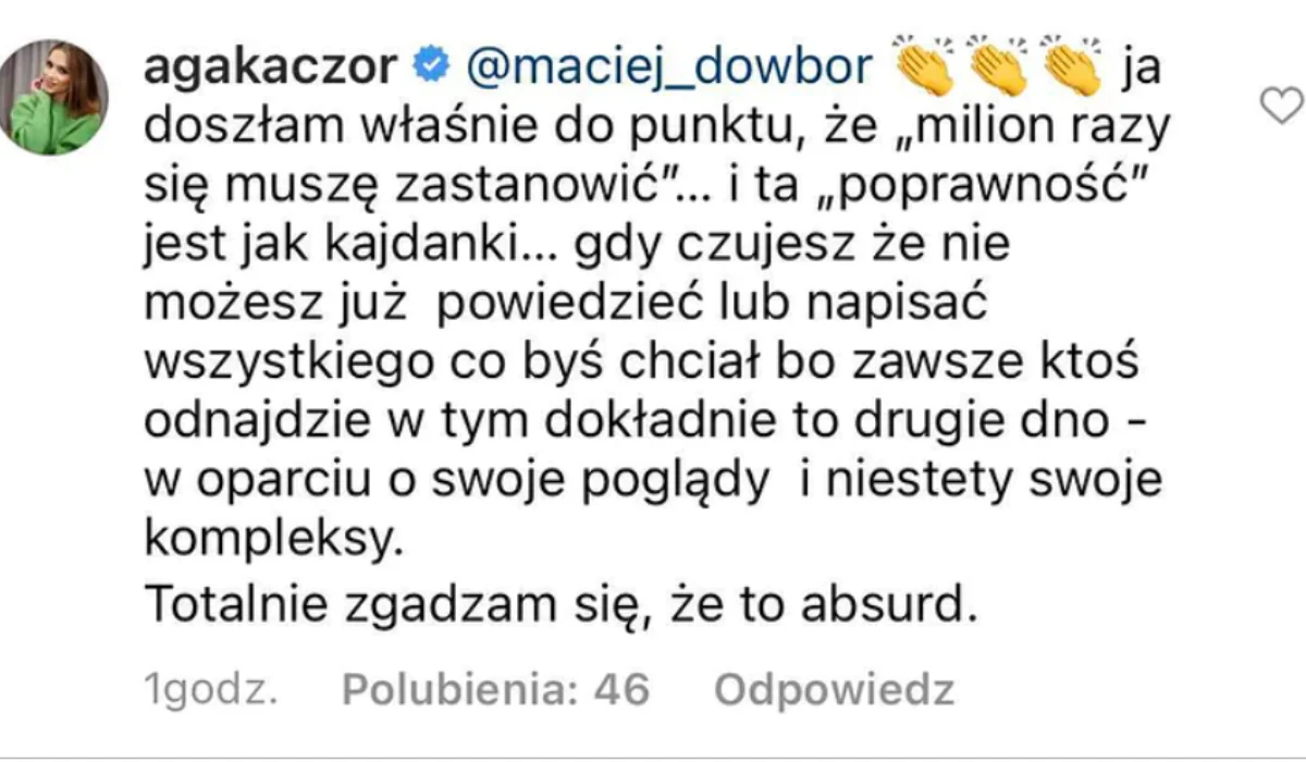 wpis Agnieszki Kaczorowskiej wpis Agnieszki Kaczorowskiej