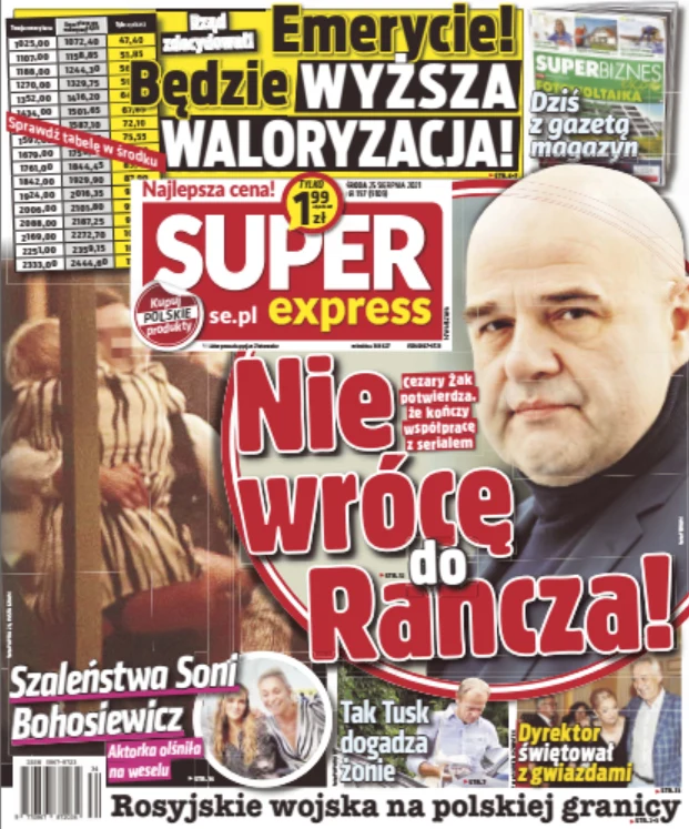 Okładka "Super Expressu" w dniu 25.08. Okładka "Super Expressu" w dniu 25.08.