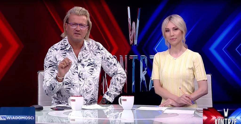 Kadr programu "W kontrze" TVP. Jarosław Jakimowicz i Magdalena Ogórek Kadr programu "W kontrze" TVP. Jarosław Jakimowicz i Magdalena Ogórek
