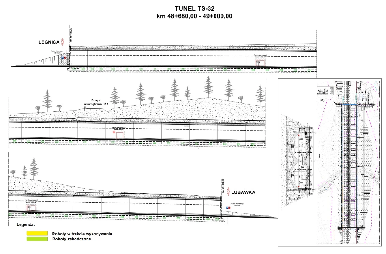 Tak powstaje najdłuższy tunel drogowy w Polsce - TS-26 w Starych Bogaczowicach w ciągu drogi ekspresowej S3, który znajduje się pomiędzy Bolkowem a Kamienną Górą. 