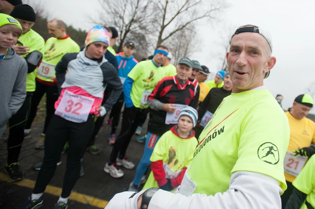 Ryszard Kałaczyński po ukończeniu setnego maratonu z rzędu