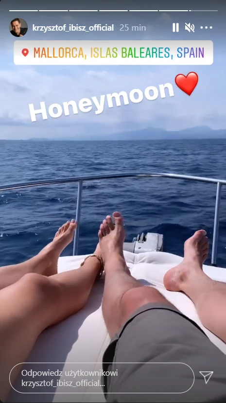 Krzysztof Ibisz pozdrawia z miesiąca miodowego