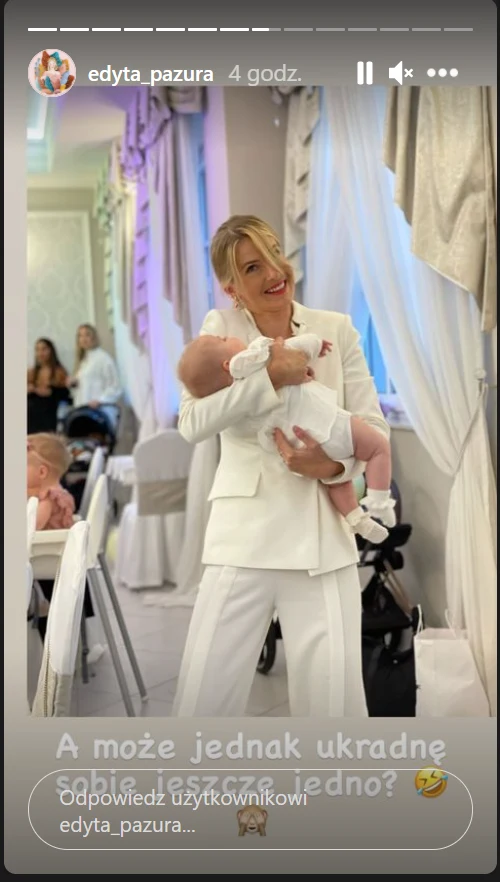 Edyta Pazura została matką chrzestną/ zdjęcie pochodzi z / https://www.instagram.com/edyta_pazura/?hl=pl Edyta Pazura została matką chrzestną/ zdjęcie pochodzi z / https://www.instagram.com/edyta_pazura/?hl=pl