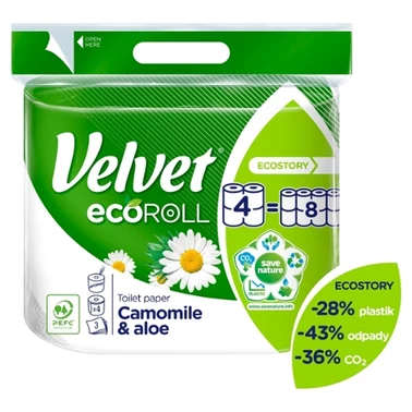 Velvet ecoRoll Camomile & Aloe Papier toaletowy 4 rolki - 5