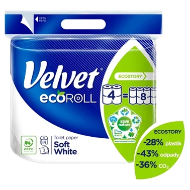 Velvet ecoRoll Soft White Papier toaletowy 4 rolki - 5
