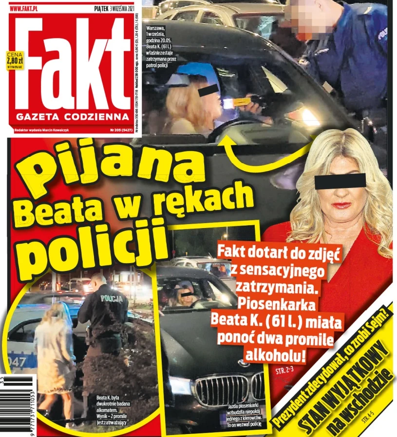 O zatrzymaniu Beaty K. pisze "Fakt" O zatrzymaniu Beaty K. pisze "Fakt"