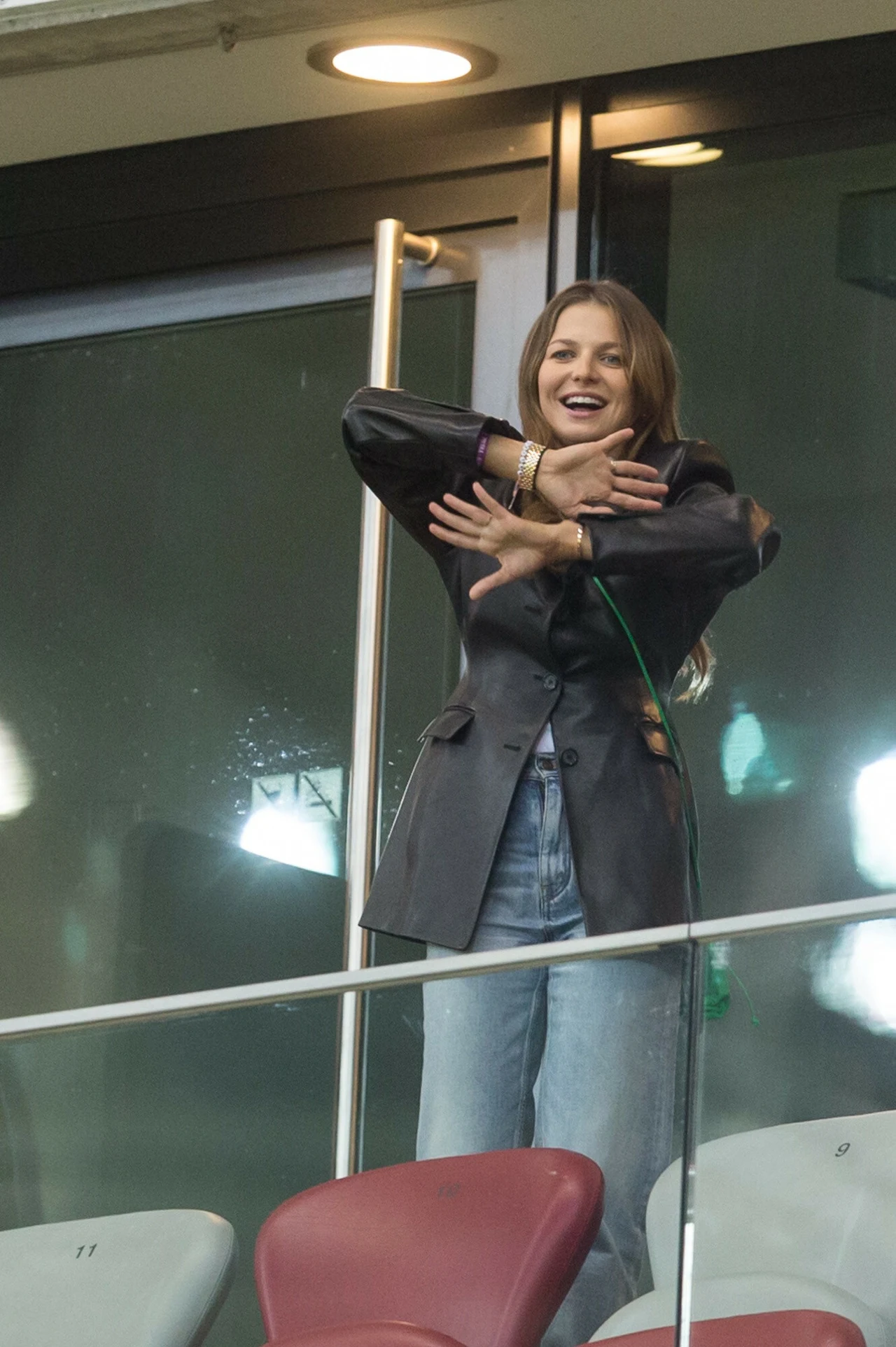 Anna Lewandowska na meczu Polska-Albania