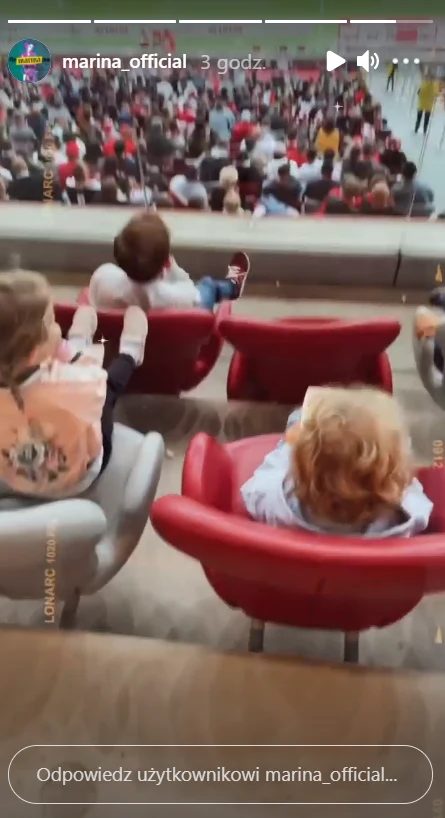 Liam Szczęsny i Klara Lewandowska na meczu Polska-Albania /https://www.instagram.com/marina_official/