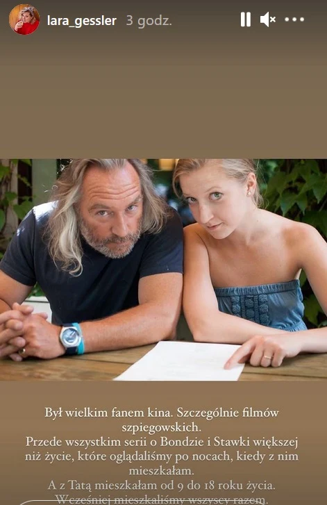 Lara Gessler zamieściła wspomnienie o swoim tacie Lara Gessler zamieściła wspomnienie o swoim tacie