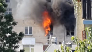 Pożar kamienicy w Łodzi