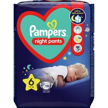 Pampers Night Pants Pieluchomajtki rozmiar 6, 19 pieluszek, 15kg+ - 7