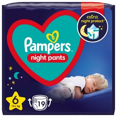 Pampers Night Pants Pieluchomajtki rozmiar 6, 19 pieluszek, 15kg+ - 6