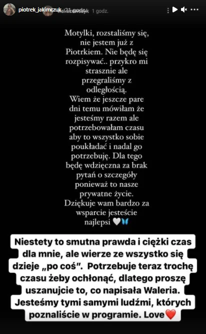 Waleria i Piotr z "Love Island" rozstali się!