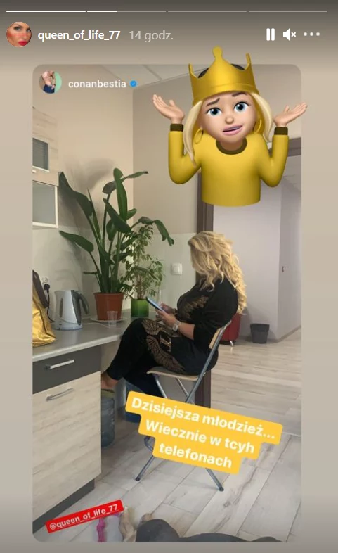 Screen relacji Dagmary Kaźmierskiej na Instagramie 