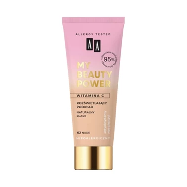 AA My Beauty Power rozświetlający podkład nr 02 Nude 30 ml - 2