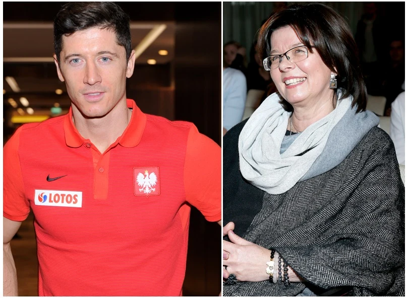 Robert Lewandowski i jego teściowa Maria Stachurska