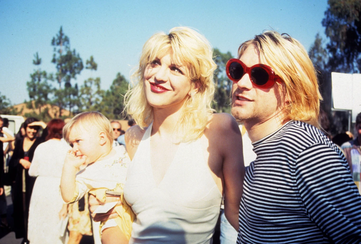 Kurt Cobain z żoną i córką